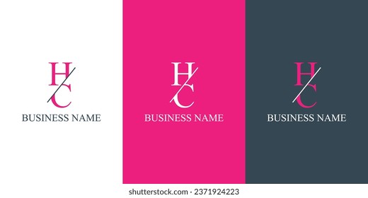 letter HC fashion, Flat Logo Design Template, vector illustration