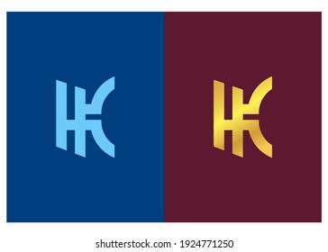 Letra HC Logotipo HK idea de diseño inicial de plantilla