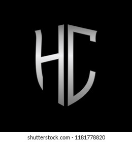 Letter hc initial logo design vector