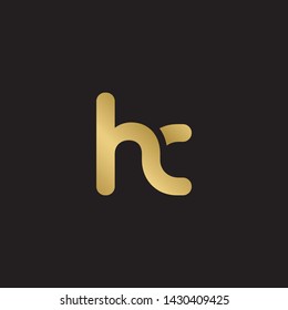 Letter hc linked lowercase logo design template elements. Gold letter Isolated on black  background. Suitable for business, consulting group company.