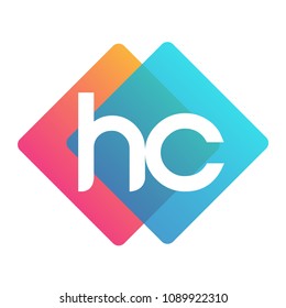 Letter HC logo with colorful geometric shape, letter combination logo design for creative industry, web, business and company.