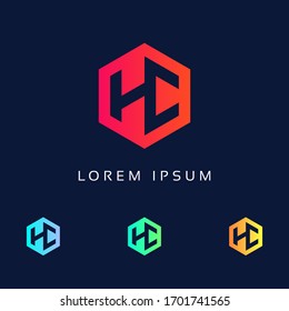 Letter HC Logo Design, H C Einzigartiges, minimales farbiges Symbol