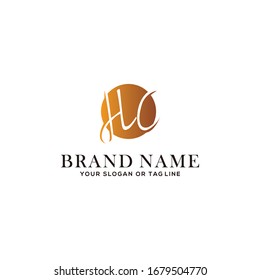 letter HC logo design vector template