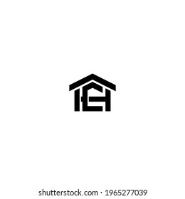 Letter HC monogram real estate logo design vector