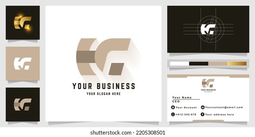 Buchstaben-HC- oder NC-Monogramm-Logo mit Visitenkartendesign