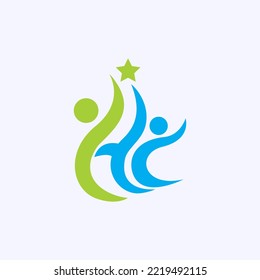 Letter HC and people logo