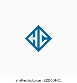 letter hc square logo design vector illustration template