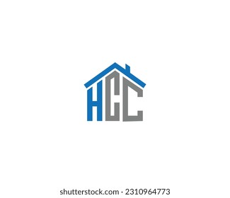 Letter HCC Initial Home House Logo Design. Vector illustration of HCC Letter Home Shaped. Modern Flat Design Icon Template.