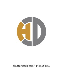 Letter HD circle logo design vector