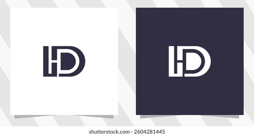 letter hd dh logo design vector
