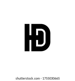 letra HD, logotipo DH, plantilla H y D inicial monograma