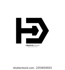 Letter Hd elegant new unique shape creative abstract monogram logo design