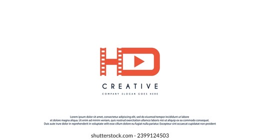 Ilustración vectorial de la plantilla de diseño del logotipo HD de la letra.