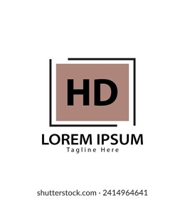 letter HD logo. HD logo design vector illustration for creative company, business, industry