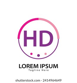 letter HD logo. HD logo design vector illustration for creative company, business, industry