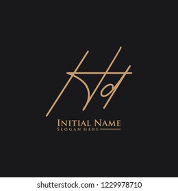 Letter Hd Logo. Initial Letter Design Vector Luxury Colors