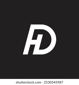 letter hd simple geometric lines simple logo vector 
