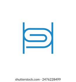 letter hd simple paper clip geometric spiral logo vector 