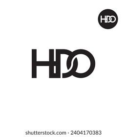 Diseño de logotipo de monograma de la carta HDO