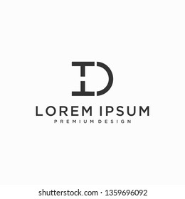 letter HDT logo design template with business card. Vector