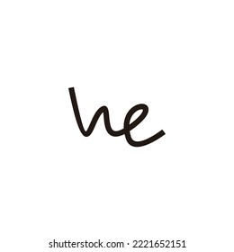 Letter he connect, line geometric symbol simple logo vector