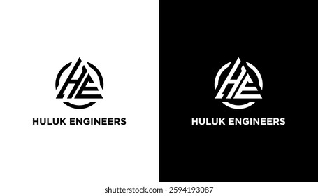 Letter HE with house logo design icon vector illustration