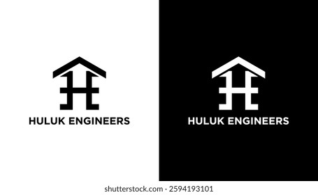 Letter HE with house logo design icon vector illustration