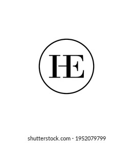 Letter HE initial monogram logo design, wedding, fashion, make up logo template