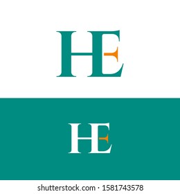 letter he logo, he logo design