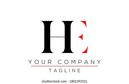 Letter HE Logo Design, Creative Modern Icon EH H E 