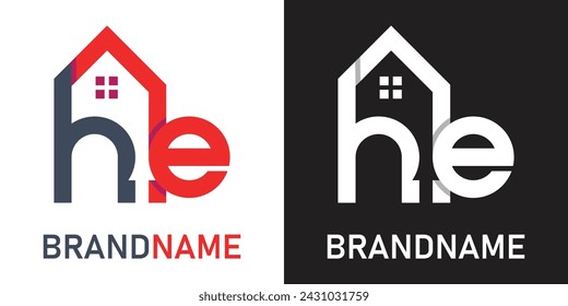 
Letter he logo design template