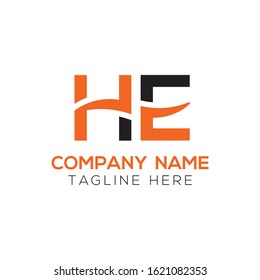 letter HE Logo Design Vector Template. Initial HE Letter Design Vector Illustration