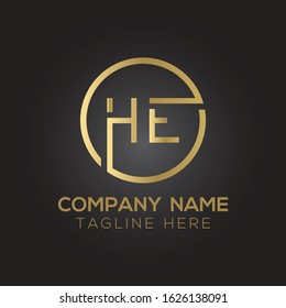 letter HE Logo Design Vector Template. Initial Linked Letter HE Vector Illustration