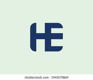 letter HE logo design vector template