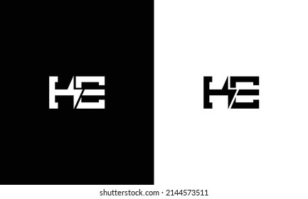 letter HE Logo Design Vector Template. Initial EH Letter Design Vector Illustration