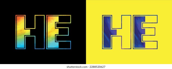 Plantilla de vector de diseño del logotipo HE de la letra. Moderno y creativo logotipo de lujo para la identidad empresarial