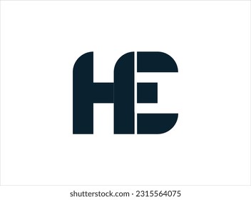 Buchstabe HE Logo Design Vektorvorlage. Ursprünglicher Linked Letter HE Vektorgrafik Stock-Vektorbild und Kunst, Premium-Vektorgrafik | Er Skript Logo Design-Vorlage erste kalligraphische Brief er .