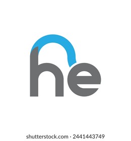 Letter he logo, vector design template