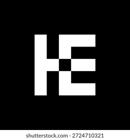 Buchstabe HE modernes minimales Monogramm Logo