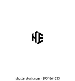 Letter HE monogram logo design vector