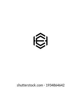 Letter HE monogram logo design vector