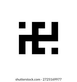 Logotipo de monograma en negrita de letra HE o NE