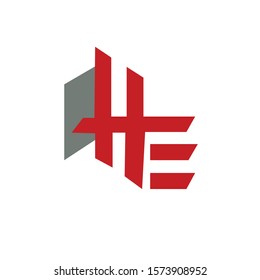 Letter HE shape logo & illustration vector art