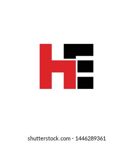 Letter HE simple logo design vector