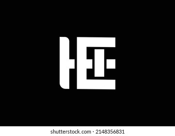 Letter HE simple logo design vector