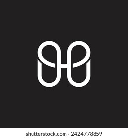 Buchstabe Die einfache Überlappung geometrischer Logo-Vektor 