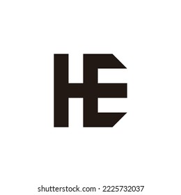 Buchstabe HE Quadrat, D geometrisches Symbol, einfaches Logo, Vektorgrafik