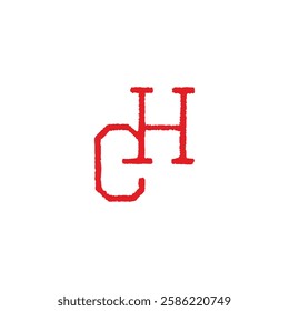 letter he vintage brush font simple logo vector 