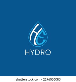 Letter HE water hydro liquid drop logo icon sign symbol design vector illustration
