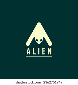 
A letter with head of alien logo icon. vector EPS 10